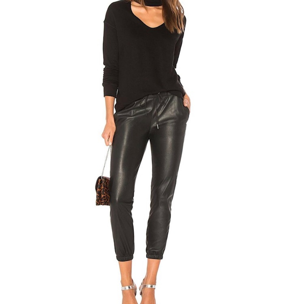 n:Philanthropy Scarlett Leather Joggers/ black